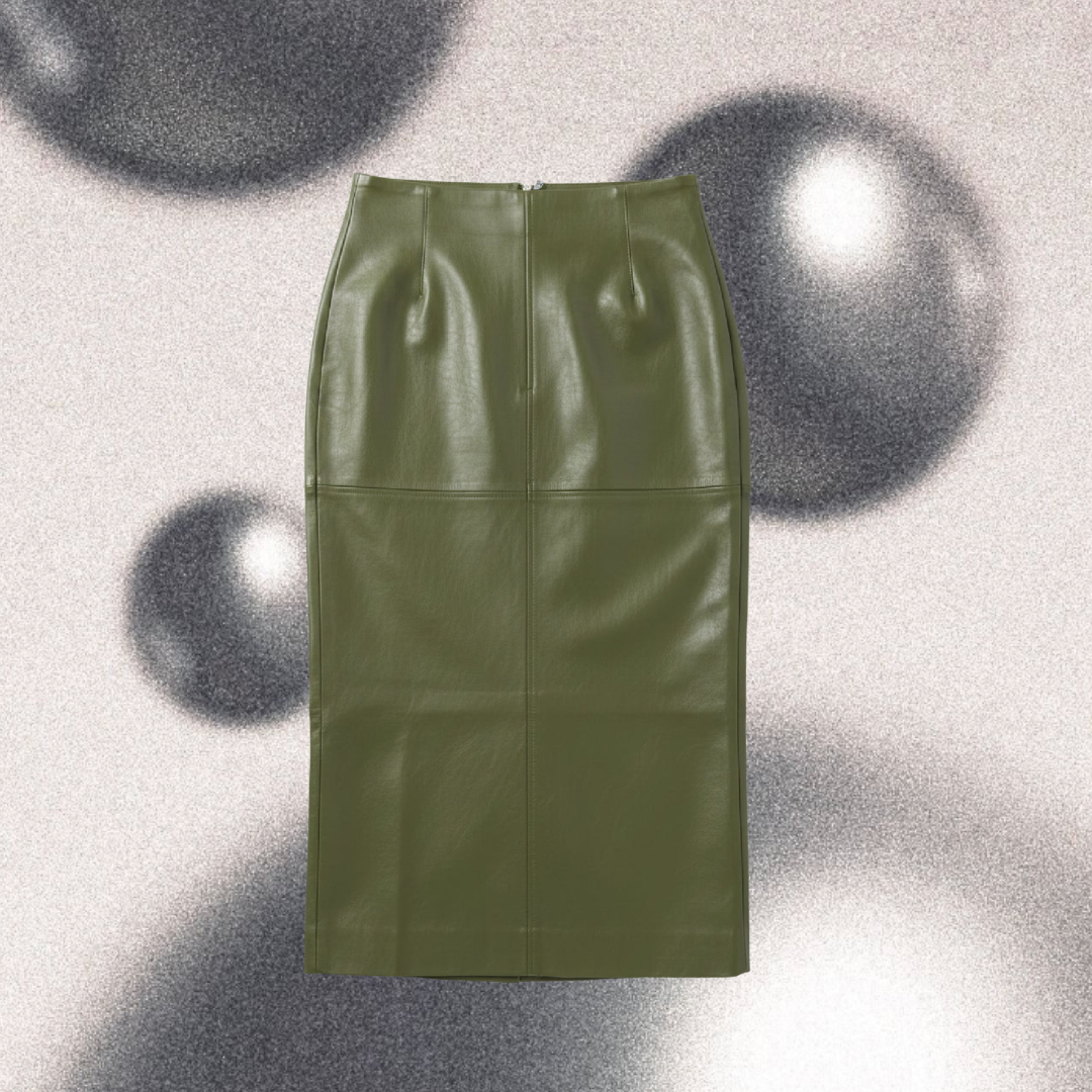 olive green midi skirt 